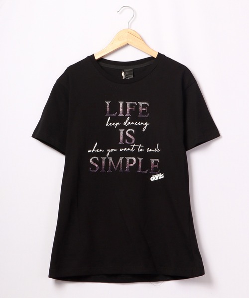 DIMENSIONE danza(ディメンシオーネ ダンツァ)の「ストーンメッセージプリントTシャツ(Tシャツ/カットソー・レディース・ブラック/スモークピンク/ホワイト/パープル・X-SMALL/MEDIUM/SMALL)」の5枚目の写真