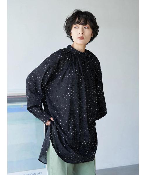 AMERICAN HOLIC(アメリカンホリック)の「ハイネックバックギャザーチュニック(Tシャツ/カットソー・レディース・ライトグレー/ブラック系その他5/ストライプ/オフホワイト・FREE)」の12枚目の写真