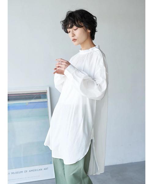 AMERICAN HOLIC(アメリカンホリック)の「ハイネックバックギャザーチュニック(Tシャツ/カットソー・レディース・ライトグレー/ブラック系その他5/ストライプ/オフホワイト・FREE)」の14枚目の写真