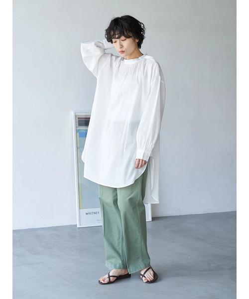 AMERICAN HOLIC(アメリカンホリック)の「ハイネックバックギャザーチュニック(Tシャツ/カットソー・レディース・ライトグレー/ブラック系その他5/ストライプ/オフホワイト・FREE)」の18枚目の写真