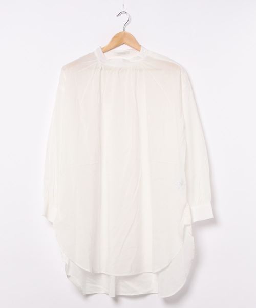 AMERICAN HOLIC(アメリカンホリック)の「ハイネックバックギャザーチュニック(Tシャツ/カットソー・レディース・ライトグレー/ブラック系その他5/ストライプ/オフホワイト・FREE)」の6枚目の写真