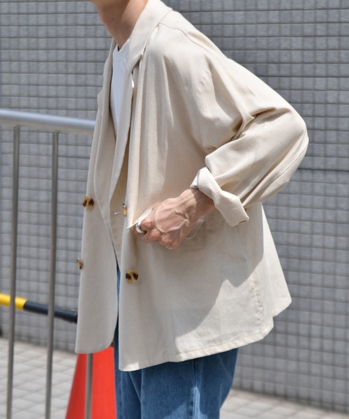 kutir(クティール)の「リネンダブルジャケット SETUP(テーラードジャケット・メンズ・ブラック/ベージュ/オフホワイト/ダークブルー・MEDIUM/LARGE)」の17枚目の写真