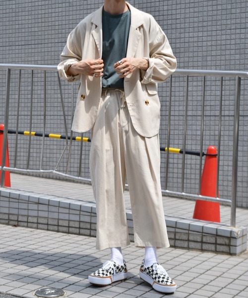 kutir(クティール)の「リネンダブルジャケット SETUP(テーラードジャケット・メンズ・ブラック/ベージュ/オフホワイト/ダークブルー・MEDIUM/LARGE)」の12枚目の写真