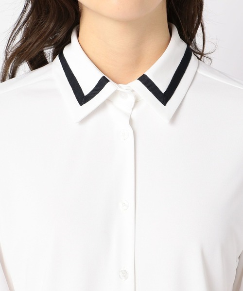 NARACAMICIE（ナラカミーチェ）の「グログランテープ使いカットソー（シャツ/ブラウス・レディース・ブラック/ホワイト/ブルー系その他・MEDIUM/LARGE）」の4枚目の写真