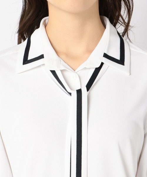 NARACAMICIE（ナラカミーチェ）の「グログランテープ使いカットソー（シャツ/ブラウス・レディース・ブラック/ホワイト/ブルー系その他・MEDIUM/LARGE）」の6枚目の写真