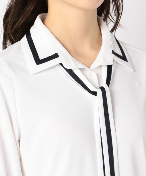 NARACAMICIE（ナラカミーチェ）の「グログランテープ使いカットソー（シャツ/ブラウス・レディース・ブラック/ホワイト/ブルー系その他・MEDIUM/LARGE）」の16枚目の写真