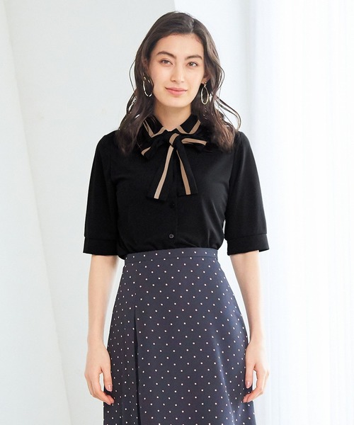 NARACAMICIE（ナラカミーチェ）の「グログランテープ使いカットソー（シャツ/ブラウス・レディース・ブラック/ホワイト/ブルー系その他・MEDIUM/LARGE）」の19枚目の写真