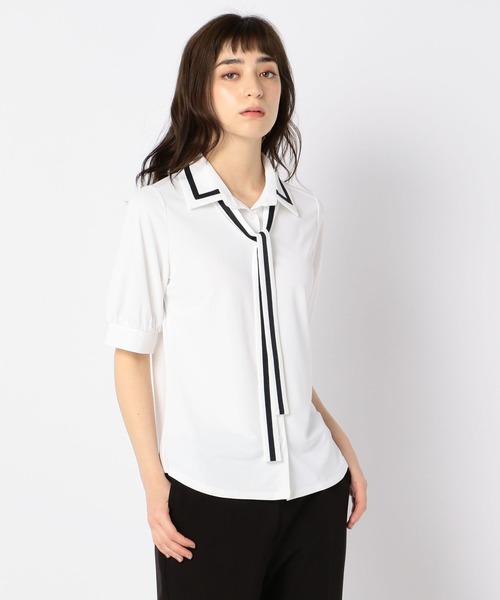 NARACAMICIE（ナラカミーチェ）の「グログランテープ使いカットソー（シャツ/ブラウス・レディース・ブラック/ホワイト/ブルー系その他・MEDIUM/LARGE）」の20枚目の写真