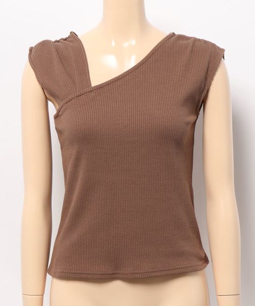 rps（アールピーエス）の「カットリブアシメショルダータンクトップ（タンクトップ・レディース・モカ/アイボリー/カーキ/ブラック・M）」の9枚目の写真