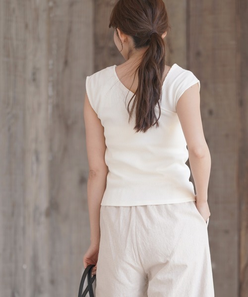 rps（アールピーエス）の「カットリブアシメショルダータンクトップ（タンクトップ・レディース・モカ/アイボリー/カーキ/ブラック・M）」の10枚目の写真