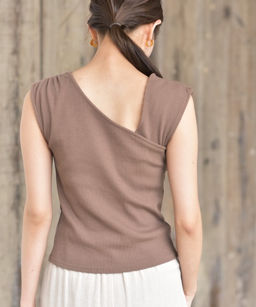 rps（アールピーエス）の「カットリブアシメショルダータンクトップ（タンクトップ・レディース・モカ/アイボリー/カーキ/ブラック・M）」の7枚目の写真