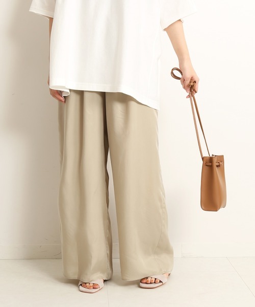 SLOBE IENA(スローブイエナ)の「キュプラタックワイドパンツ【手洗い可能】◆(その他パンツ・レディース・ベージュ/ネイビー/ブルー系その他・38/36)」の20枚目の写真