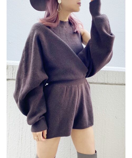 GYDA(ジェイダ)の「レイヤードオフショルニットロンパース(つなぎ/オールインワン・レディース・ブラック/ピンク/ブラウン・FREE)」の19枚目の写真