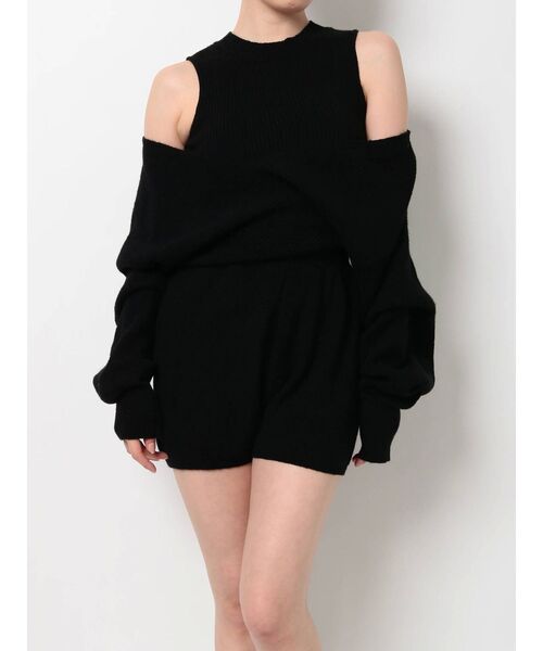 GYDA(ジェイダ)の「レイヤードオフショルニットロンパース(つなぎ/オールインワン・レディース・ブラック/ピンク/ブラウン・FREE)」の22枚目の写真