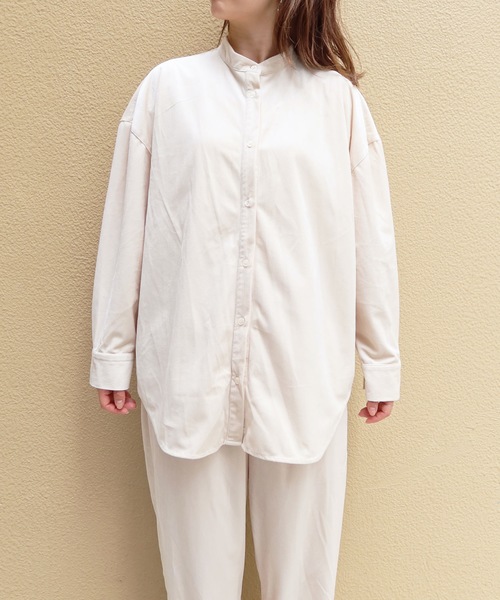 Riberry（リベリー）の「バンドカラーコーデュロイシャツ（シャツ/ブラウス・レディース・ブラック/ダークオレンジ/グリーン/アイボリー/ブルー・MEDIUM）」の6枚目の写真