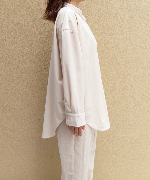 Riberry（リベリー）の「バンドカラーコーデュロイシャツ（シャツ/ブラウス・レディース・ブラック/ダークオレンジ/グリーン/アイボリー/ブルー・MEDIUM）」の12枚目の写真