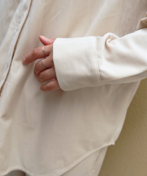 Riberry（リベリー）の「バンドカラーコーデュロイシャツ（シャツ/ブラウス・レディース・ブラック/ダークオレンジ/グリーン/アイボリー/ブルー・MEDIUM）」の20枚目の写真