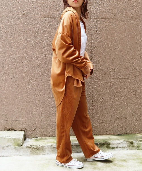 Riberry（リベリー）の「バンドカラーコーデュロイシャツ（シャツ/ブラウス・レディース・ブラック/ダークオレンジ/グリーン/アイボリー/ブルー・MEDIUM）」の13枚目の写真