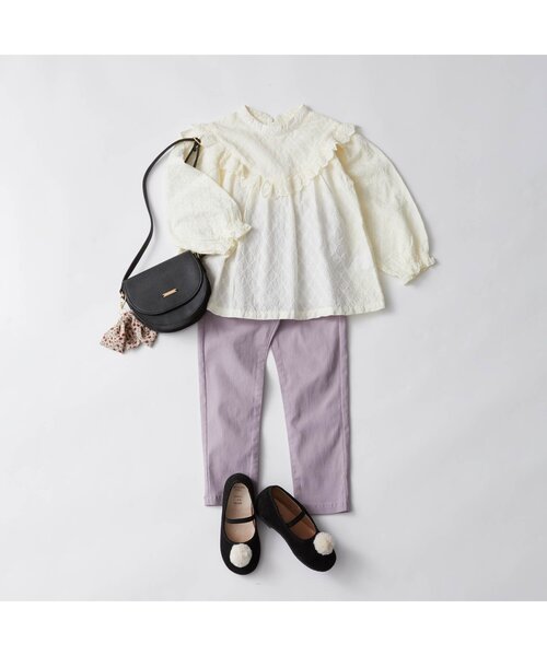 apres les cours(アプレレクール)の「/ツイル/7days Style pants 10分丈(その他パンツ・キッズ・カーキ/ベージュ/ラベンダー/ブラック・80/90/100/110/120/130/140)」の12枚目の写真
