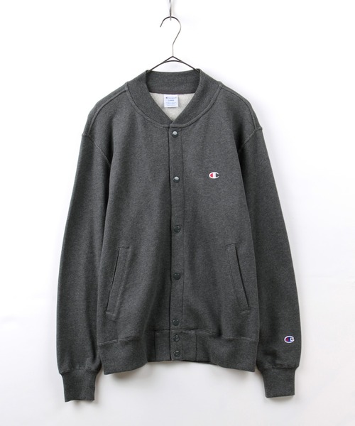 Champion(チャンピオン)の「【Champion/チャンピオン】 ロゴ刺繍 ワンポイント スウェット スナップボタン ジャケット(スウェット・メンズ・グレー/チャコールグレー/ブラック・XL/L/M)」の2枚目の写真