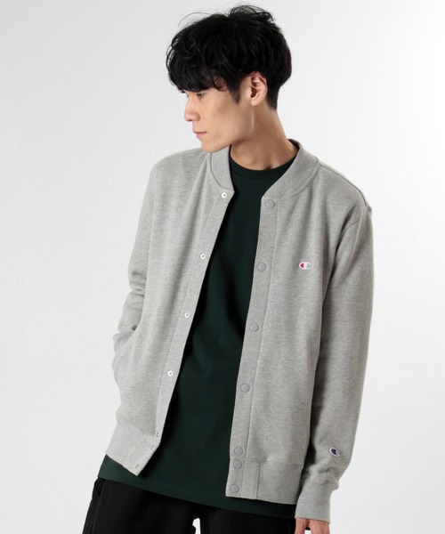 Champion(チャンピオン)の「【Champion/チャンピオン】 ロゴ刺繍 ワンポイント スウェット スナップボタン ジャケット(スウェット・メンズ・グレー/チャコールグレー/ブラック・XL/L/M)」の6枚目の写真