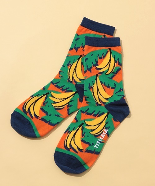 チチカカ（チチカカ）の「キテンゲバナナソックス 23-25cm（ソックス/靴下・レディース・ベージュ/ネイビー/ピンク・FREE）」の3枚目の写真