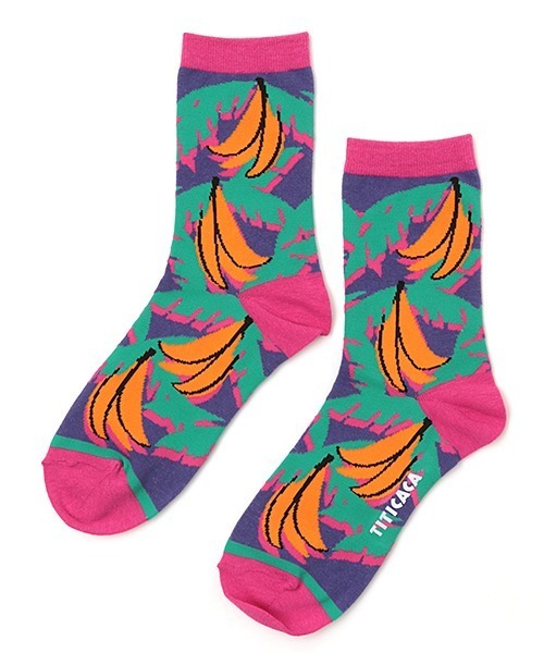 チチカカ（チチカカ）の「キテンゲバナナソックス 23-25cm（ソックス/靴下・レディース・ベージュ/ネイビー/ピンク・FREE）」の7枚目の写真