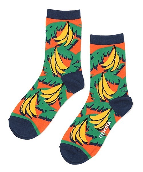 チチカカ（チチカカ）の「キテンゲバナナソックス 23-25cm（ソックス/靴下・レディース・ベージュ/ネイビー/ピンク・FREE）」の6枚目の写真