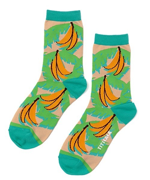 チチカカ（チチカカ）の「キテンゲバナナソックス 23-25cm（ソックス/靴下・レディース・ベージュ/ネイビー/ピンク・FREE）」の5枚目の写真