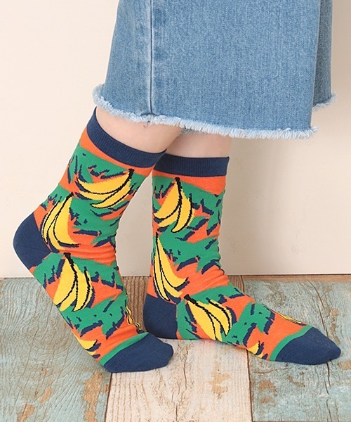 チチカカ（チチカカ）の「キテンゲバナナソックス 23-25cm（ソックス/靴下・レディース・ベージュ/ネイビー/ピンク・FREE）」の12枚目の写真