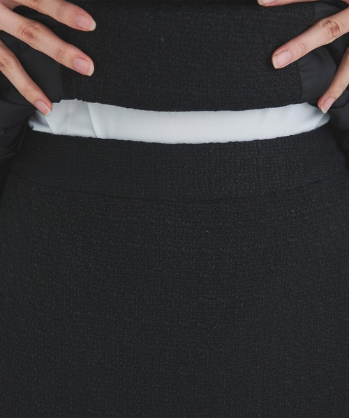 DRESS LAB(ドレスラボ)の「【セレモニースーツ/オフィスカジュアル】ツイードペプラムジャケット&スカート 2点セット(スーツセット・レディース・ネイビー/ブラック・L/S/M)」の9枚目の写真