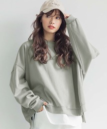 前後差ですっきり見えミニ裏毛トップス