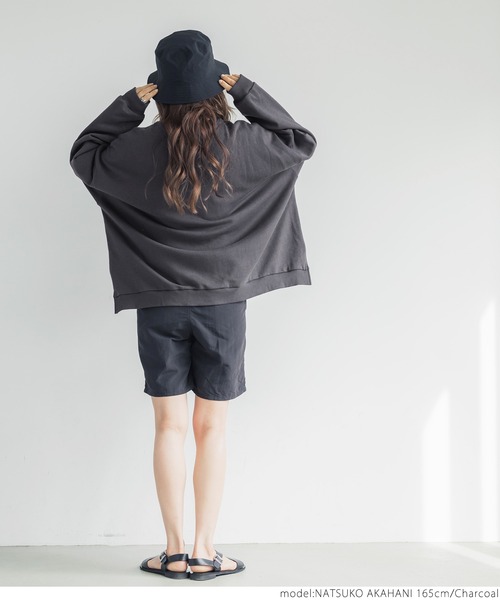 coca（coca）（コカ）の「前後差ですっきり見えミニ裏毛トップス（その他トップス・レディース・ライトグリーン/チャコールグレー・ONE SIZE）」の5枚目の写真