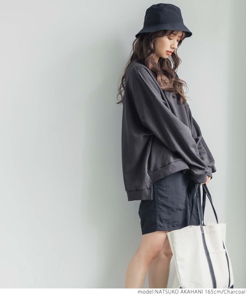 coca（coca）（コカ）の「前後差ですっきり見えミニ裏毛トップス（その他トップス・レディース・ライトグリーン/チャコールグレー・ONE SIZE）」の7枚目の写真