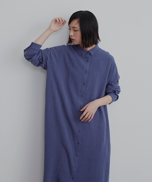 Libra Cue(リブラ キュー)の「コンパクトカラーシャツワンピース(シャツワンピース・レディース・カーキ/ブルー/アイボリー・FREE)」の16枚目の写真