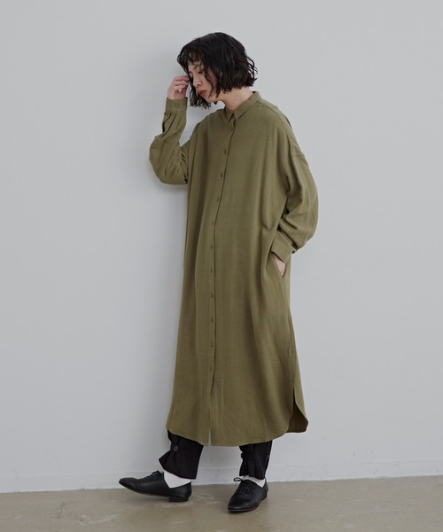 Libra Cue(リブラ キュー)の「コンパクトカラーシャツワンピース(シャツワンピース・レディース・カーキ/ブルー/アイボリー・FREE)」の14枚目の写真