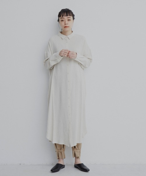 Libra Cue(リブラ キュー)の「コンパクトカラーシャツワンピース(シャツワンピース・レディース・カーキ/ブルー/アイボリー・FREE)」の11枚目の写真