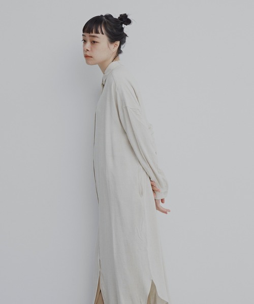 Libra Cue(リブラ キュー)の「コンパクトカラーシャツワンピース(シャツワンピース・レディース・カーキ/ブルー/アイボリー・FREE)」の7枚目の写真