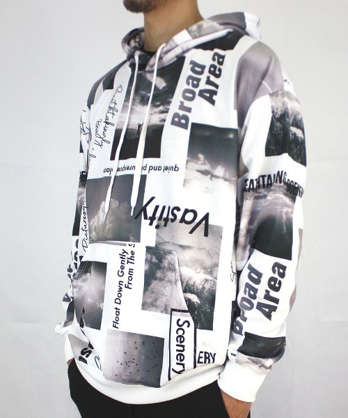 GGD（ジージーディー）の「総柄パーカー（パーカー・メンズ・ホワイト/グレー/オフホワイト/ブルー/ブラック・LL/L/M）」の12枚目の写真