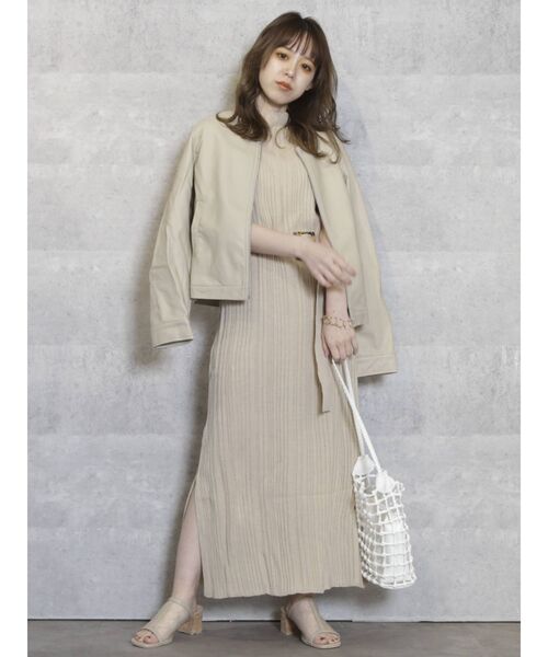 dazzlin(ダズリン)の「ノーカラーライダースジャケット(ライダースジャケット・レディース・ブラック/アイボリー・FREE)」の6枚目の写真