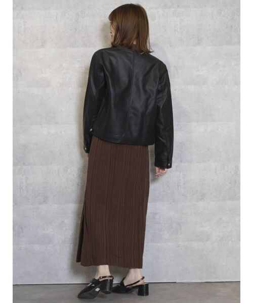 dazzlin(ダズリン)の「ノーカラーライダースジャケット(ライダースジャケット・レディース・ブラック/アイボリー・FREE)」の9枚目の写真