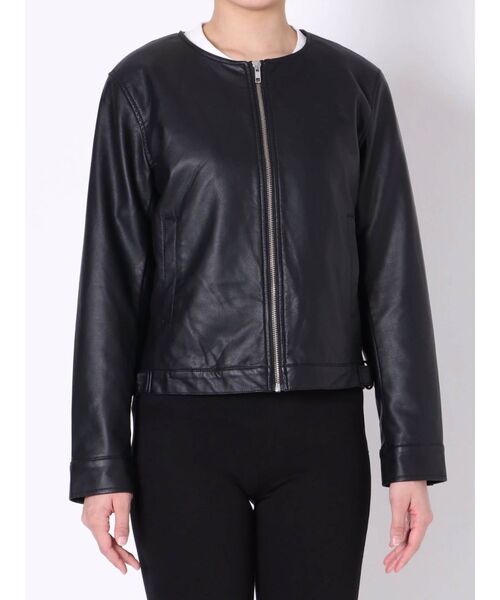 dazzlin(ダズリン)の「ノーカラーライダースジャケット(ライダースジャケット・レディース・ブラック/アイボリー・FREE)」の13枚目の写真