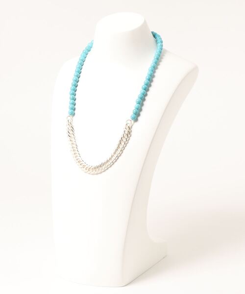 Editors Draw（エディターズドロー）の「マーブルストーン×チェーン ネックレス Ria. Jaysmee/リアジェイズミー（ネックレス・レディース・ホワイト/ターコイズブルー・ONE SIZE）」の3枚目の写真