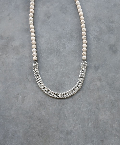 Editors Draw（エディターズドロー）の「マーブルストーン×チェーン ネックレス Ria. Jaysmee/リアジェイズミー（ネックレス・レディース・ホワイト/ターコイズブルー・ONE SIZE）」の7枚目の写真