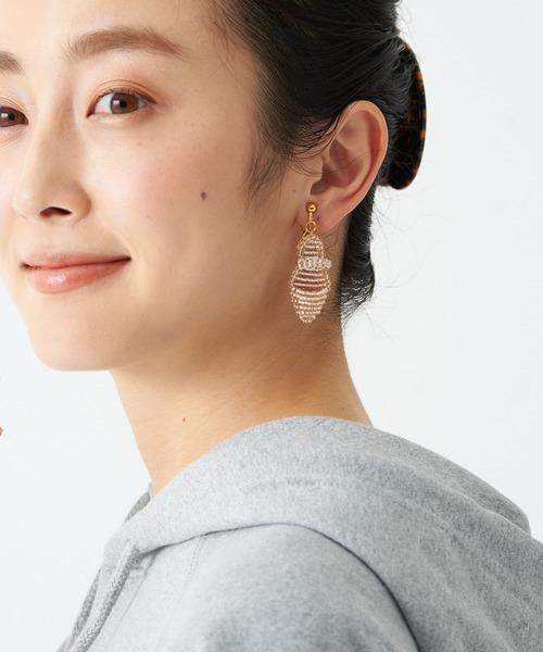 THEATRE PRODUCTS(シアタープロダクツ)の「ビーズストラップサンダルピアス(ピアス(両耳用)・レディース・ホワイト/ブルー/ピンク/バーガンディー・FREE)」の16枚目の写真