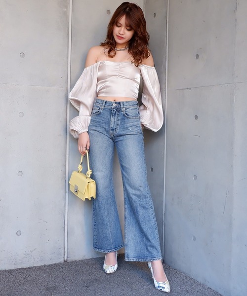 SPIRALGIRL(スパイラルガール)の「袖ボリュームギャザーブラウス(シャツ/ブラウス・レディース・ベージュ/ブルー/グリーン・FREE)」の6枚目の写真