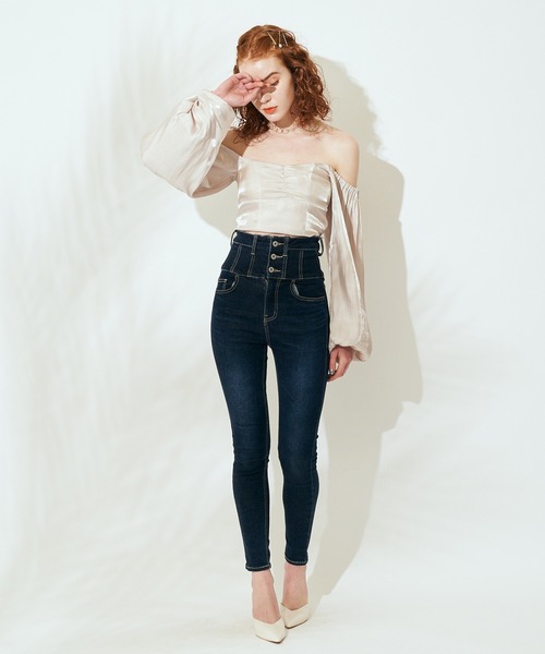 SPIRALGIRL(スパイラルガール)の「袖ボリュームギャザーブラウス(シャツ/ブラウス・レディース・ベージュ/ブルー/グリーン・FREE)」の21枚目の写真