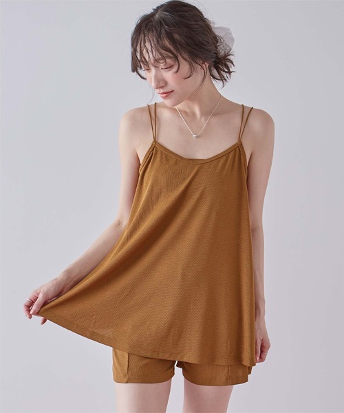 SEA DRESS（シードレス）の「キャミソール付ビキニ/水着4点セット（水着・レディース・キャメル/ブラック/ネイビー・S/M/L/LL）」の18枚目の写真