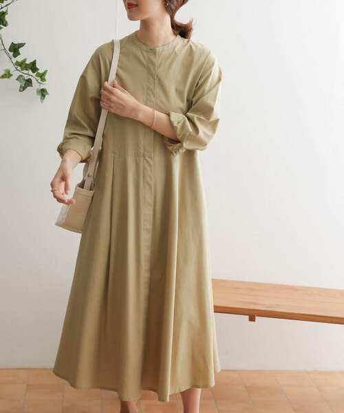 URBAN RESEARCH DOORS（アーバンリサーチドアーズ）の「コットンリヨセルフレアワンピース（ワンピース・レディース・ネイビー/グレー系その他/グリーン系その他/ピンクベージュ・ONE）」の17枚目の写真