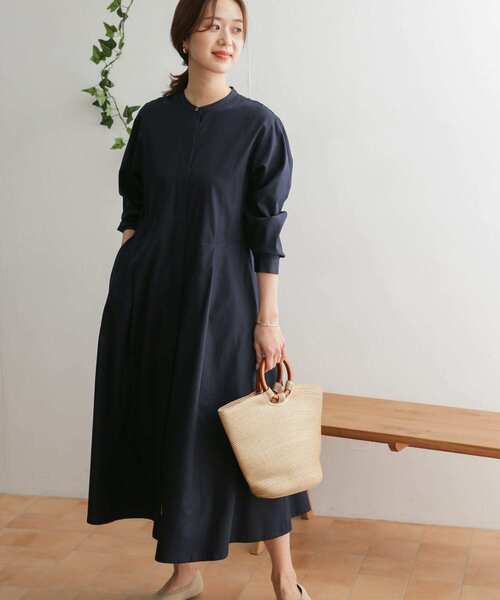 URBAN RESEARCH DOORS（アーバンリサーチドアーズ）の「コットンリヨセルフレアワンピース（ワンピース・レディース・ネイビー/グレー系その他/グリーン系その他/ピンクベージュ・ONE）」の18枚目の写真